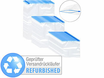 Zippbeutel: Rosenstein & Söhne 30 Zip-Verschluss Gefrier-Beutel, 1/3/6 Liter, Versandrückläufer