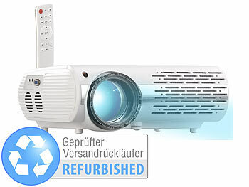 Heimkino LED Beamer: SceneLights Full-HD LED-LCD-Beamer mit Media-Player, Versandrückläufer