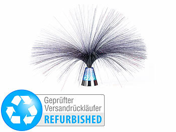 Glasfaserlicht: Lunartec Glasfaserlampe "Blue Ice" mit farbwechselndem Sockel Versandrückläufer