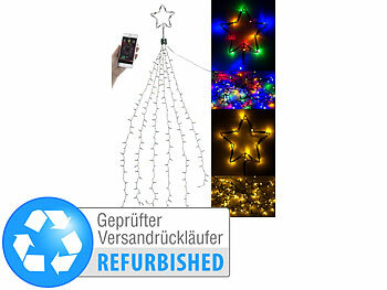 guirlande lumineuse Bluetooth: Lunartec Guirlande lumineuse de sapin de Noël, 240 LEDs RGBW, retour de marchandises disponible sur eMall