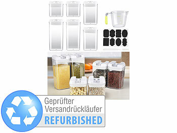 Frischhaltedosen Sets: Rosenstein & Söhne 6er-Set Vorratsdosen in 3 Größen, BPA-frei, Messbecher,Versandrückläuf 