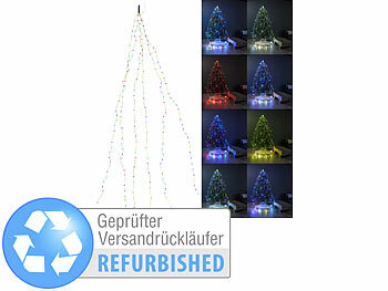 Lichternetz für Baum: Lunartec Christbaum-Überwurf-Lichterkette, 240 bunte LEDs, Versandrückläufer