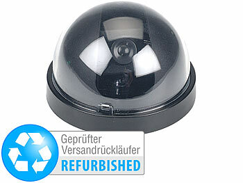 gefälschte Kamera: VisorTech Überwachungskamera-Attrappe Dome-Form, Versandrückläufer