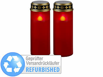 Grab LED Kerze: PEARL 2er-Set XL-LED-Grablichter, Lichtsensor, Versandrückläufer