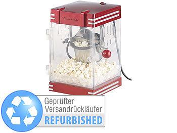 Kleine Popcornmaschine: Rosenstein & Söhne Retro-Popcorn-Maschine "Theater" im 50er-Jahre-Look, Versandrückläufer
