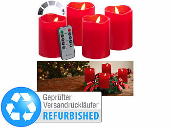 LED Kerzen: Britesta 4er-Set flackernde LED-Adventskerzen, Versandrückläufer