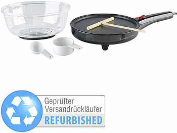 Rosenstein & Söhne 3in1-Crêpe-, Popcornmaker und elektrische Pfanne, Versandrückläufer 