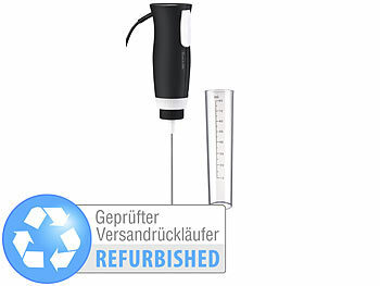kompakte, platzparende Mixer mit Messbecher-Schutzaufsätzen: Rosenstein & Söhne Elektrischer Profi-Mini-Handmixer, Versandrückläufer