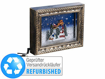 Bilderrahmen mit Musik: infactory Weihnachts-Bilderrahmen "Weihnachtsdorf" mit LEDs, Versandrückläufer