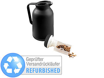 Isolierkanne mit Teesieb: Rosenstein & Söhne 2in1-Vakuum-Isolierkanne für Kaffee und Tee, Versandrückläufer