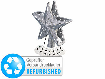 Weihnachtsbaumdekoration: infactory LED-Weihnachtsstern-Baumspitze mit Projektor, Versandrückläufer