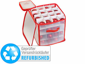 Weihnachtsbox: infactory Aufbewahrungsbox für 64 Christbaumkugeln, Versandrückläufer