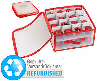 Weihnachtsboxen: infactory Aufbewahrungsbox für 32 Christbaumkugeln, Versandrückläufer