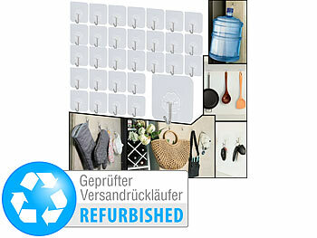 infactory 30er-Set Klebehaken, transparent, wasserresistent, Versandrückläufer