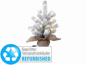 infactory Deko-Weihnachtsbaum mit Schnee, 20 LEDs, 26 cm, Versandrückläufer