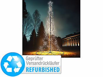 LED Baum außen: Lunartec LED-Metall-Tannenbaum, Stern, für außen, Versandrückläufer