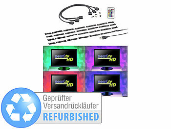 Lunartec TV-Hintergrundbeleuchtung mit 4 RGB-Leisten, Versandrückläufer