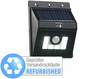 Lunartec Solar-LED-Wandleuchte mit Bewegungsmelder, Versandrückläufer 
