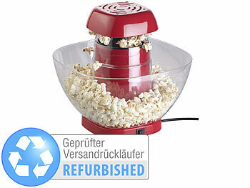 Popcornmaschinen für Zuhause: Rosenstein & Söhne Heißluft-Popcorn-Maschine mit Auffangschale, Versandrückläufer