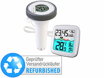 infactory Pool Temperaturmesser: Digitales Teich- & Pool-Thermometer,  Versandrückläufer (Digitale Poolthermometer Funk)