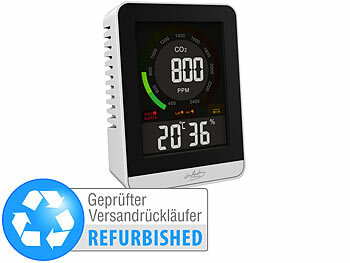 Co2-Detektor: infactory Digitales CO2-Messgerät mit Temperatur, Versandrückläufer