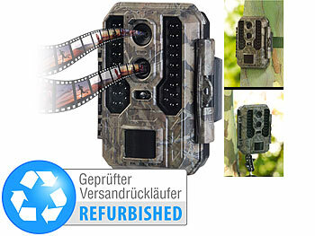 Wildkamera Fotofalle: VisorTech 4K-Wildkamera mit Dual-Linse, IR-Nachtsicht, Versandrückläufer