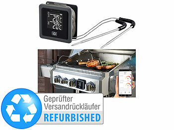 Grillthermometer Android, Bluetooth: Rosenstein & Söhne Smartes Grill- & Bratenthermometer, Versandrückläufer