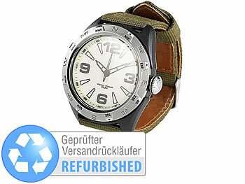 Armbanduhr mit Quarzwerk: Semptec Wasserdichte Sport-Armbanduhr (10 atm), Versandrückläufer 