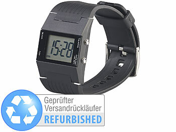 Armbanduhr, Digital: St. Leonhard Sprechende Herren-Armbanduhr mit Weckfunktion Versandrückläufer