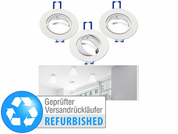 Lampen-Einbaufassung: Luminea 3er-Set Alu-Einbaustrahler-Rahmen, Versandrückläufer 