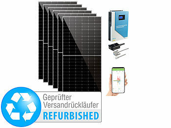 Solaranlage Komplettset: revolt 3,3k W Off-Grid-Solaranlage + 5,5 kW Wechselrichter (Versandrückläufer