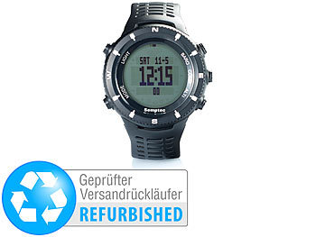 Semptec Outdoor-Armbanduhr für Trekking, Black-Edition (Versandrückläufer)