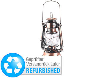 Lunartec Dimmbare LED-Sturmlampe mit Akku, bronze, Versandrückläufer