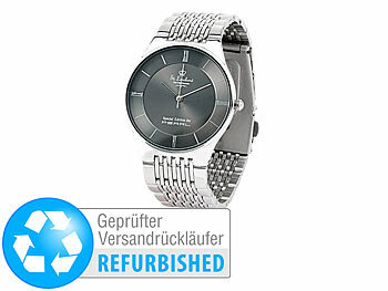 Metall-Armbanduhr: St. Leonhard Herren-Armbanduhr aus Edelstahl, Versandrückläufer