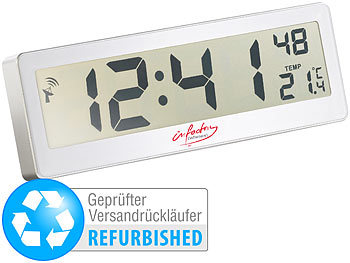 Funk-Wand-Uhr: infactory Kompakte Funkuhr mit riesigem XXL-LCD-Display (Versandrückläufer)