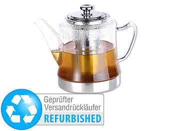 Teekanne Induktion: Rosenstein & Söhne 2in1-Glas-Teebereiter & Teekanne für alle Herde (Versandrückläufer)