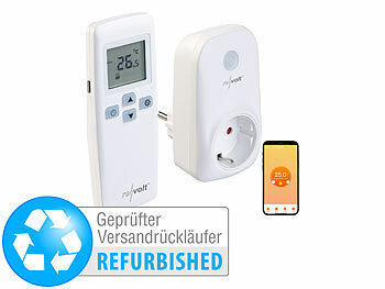 revolt WLAN-Steckdosen-Thermostat mit Sensor-Fernbedienung, Versandrückläufer 
