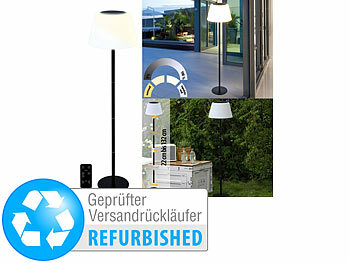Wohnzimmerlampe Solar: Lunartec Ultrahelle Solar-LED-Tisch & Stehleuchte, Versandrückläufer