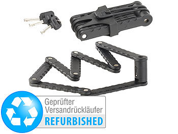Security-Fahrrad-Schloss: AGT Fahrrad- & Motorrad-Faltschloss, 3,5-mm-Stahl, Versandrückläufer