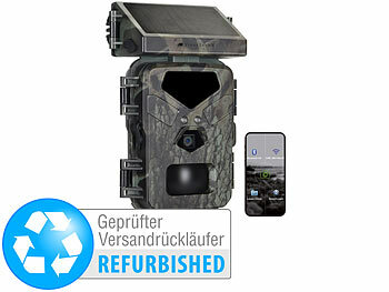 Wildkamera WLAN Solar: VisorTech WLAN-4K-Wildkamera mit Solarpanel, Versandrückläufer
