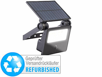 Solar-Strahler Outdoor: Luminea Solar-LED-Wandfluter mit PIR-Bewegungssensor, 400 lm,Versandrückläufer
