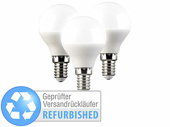 LED-Lampen E14 kaltweiß: Luminea 3er-Set LED-Tropfen-Lampe E14, 4,9W, Versandrückläufer