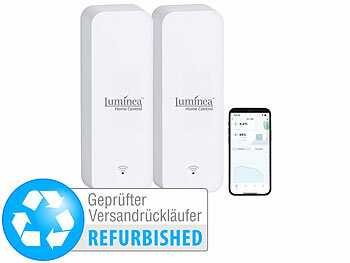 Luminea Home Control 2er-Set Temperatur- & Feuchtigkeits-Sensoren, Versandrückläufer 