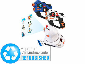 Laser-Pistole Set: Playtastic Lasertag-Set mit 2 Pistolen und Ziel-Projektor, Versandrückläufer