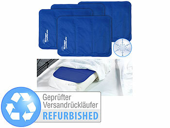 Kühlkissen für Bürostuhl: newgen medicals 4er-Set kühlende Kissenauflagen, 30 x 40 cm, blau, Versandrückläufer 