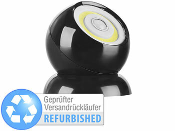 drehbarer LED-Strahler: Luminea Ultrahelle COB-LED-Akku-Leuchte mit PIR-Sensor, Versandrückläufer