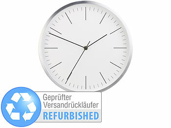 Wanduhr Schleichendes Uhrwerk: St. Leonhard Moderne Aluminium-Wanduhr, Versandrückläufer