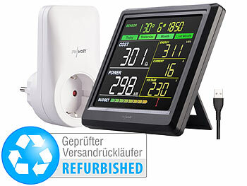 Stromverbrauchmessgerät: revolt Funk-Energiekosten-Messer, bis zu 6 Steckdosen, Versandrückläufer