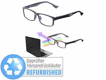 PC-Brille Blaulicht: infactory Augenschonende Bildschirm-Brille mit Blaulicht Versandrückläufer