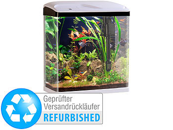Aquarium Pflanzen: Sweetypet Nano-Aquarium-Komplett-Set mit LED-Beleuchtung, Versandrückläufer